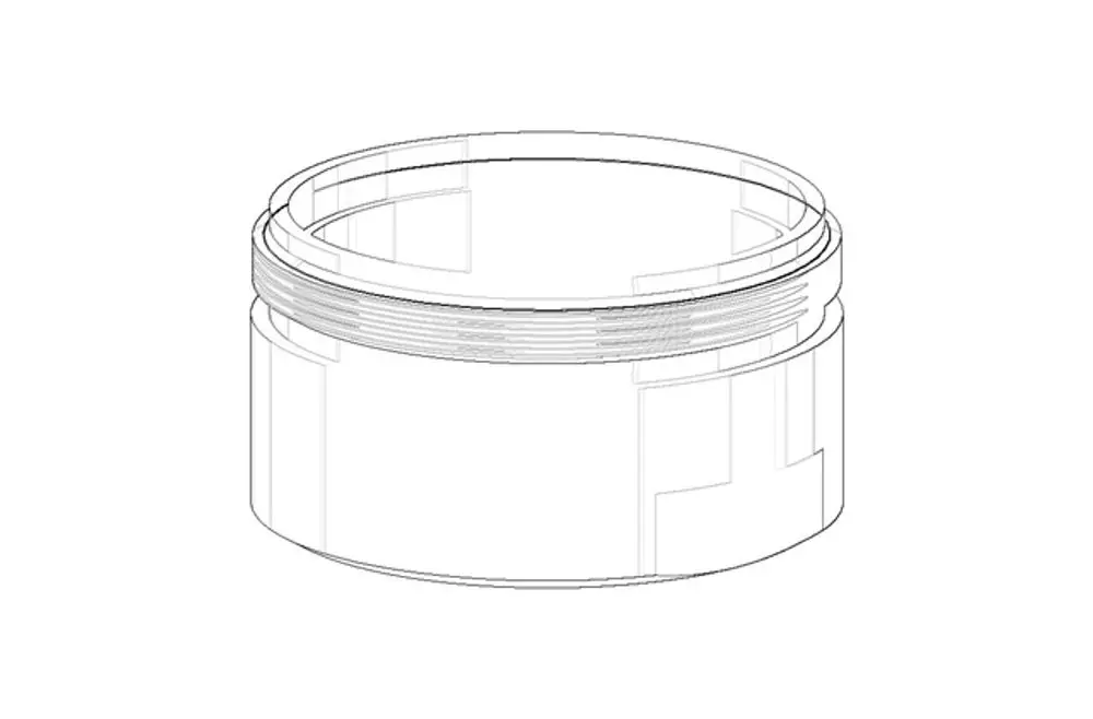 DORNBRACHT Luftsprudlerhülse ERSATZTEILE 092301118 D. 24 x 13 mm Platin gebürstet, 092301118-06 Galeriebild 1